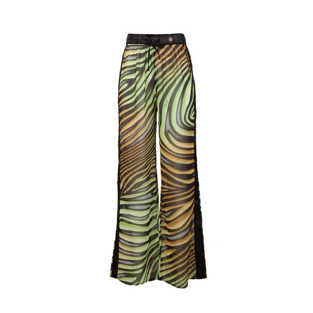 Roberto Cavalli Tiger Printed Chiffon Palazzo Pants- - Picture 1 of 5
